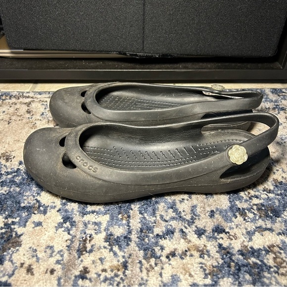 Crocs Jayna Black Slingback Slip On Flats Size 8 - Picture 2 of 11